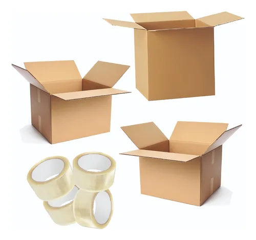 cod: 2298 (30u) CAJAS MUDANZA 30  + 4 CINTAS EMBALAR MUDANZA MARKET PAPER - medida: 0x0x0