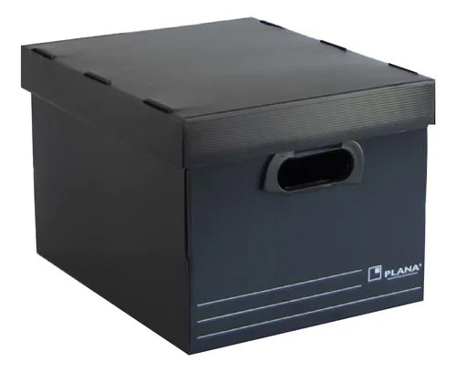 cod: 4656 (1u) CAJA ARCHIVO PLASTICO CON TAPA  - MARCA PLANA - medida: 380x300x260