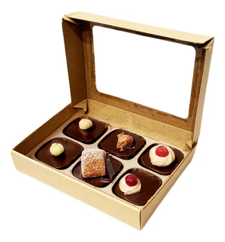 cod: 3996 (25u) CAJA PREMIUM COOKIES CHOCOLATES CONITOS ALFAJOR - medida: 28x20x5