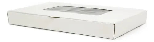 cod: 3968 (1u) CAJAS CON VISOR CON TAPA COOKIES GOLOSINA RAVIOLES - medida: 27.5x18x3