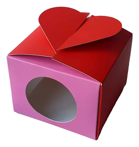 cod: 2640 (20u) CAJAS VISOR ESTUCHE CORAZÓN   LENCERÍA BOMBONES - medida: 11x11x11