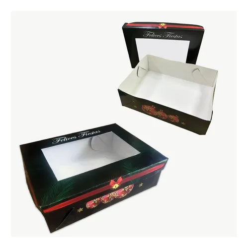 cod: 4241 (100u) CAJAS PARA REGALOS NAVIDAD  C/VISOR - medida: 30.4x22.4x10