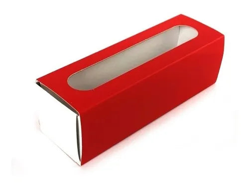 cod: 2913 (10u) CAJA ROJA VISOR MACARONS SAN VALENTIN 105×5×16 FOSFORERA - medida: 16x5x5