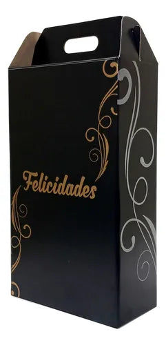 cod: 4327 (10u) CAJAS MALETIN ESTUCHE 2 BOTELLAS IMPRESA VINO   I. - medida: 33x19x9.5