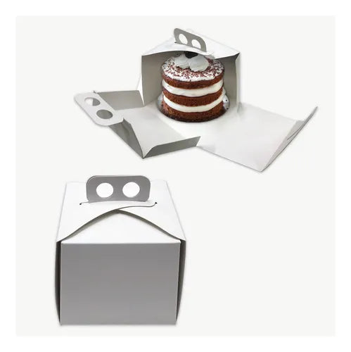 cod: 2689 (25u) CAJAS PARA TORTA INDIVIDUAL MINI 11.5.5 MANIJA  25 - medida: 11.5x11.5x11.5