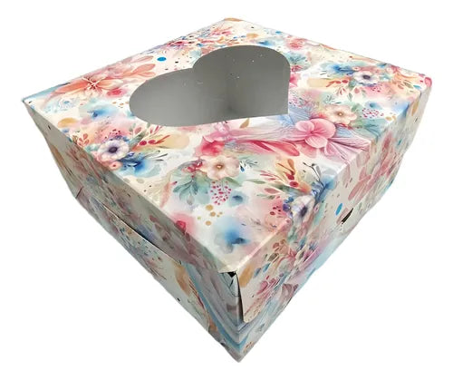 cod: 3176 (10u) CAJAS  ESTAMPADA TORTA REGALOS DONNAS LENCERIA - medida: 20x20x10