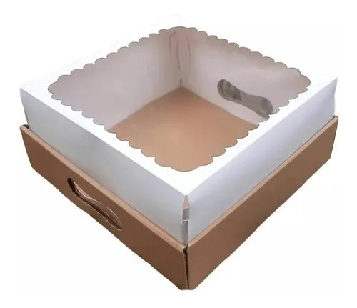 cod: 3668 (10u) CAJA-BANDEJA C/VISOR  - DESAYOS PICADAS - medida: 25x25x15