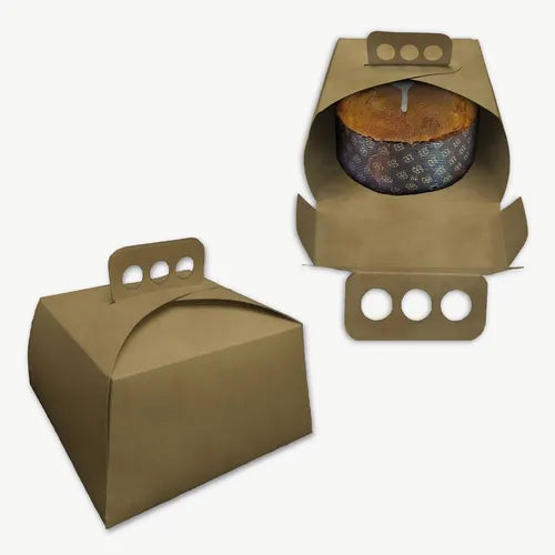 cod: 3390 (100u) CAJAS PARA PAN DULCE PANETTONE   KRAFT - medida: 21x21x11