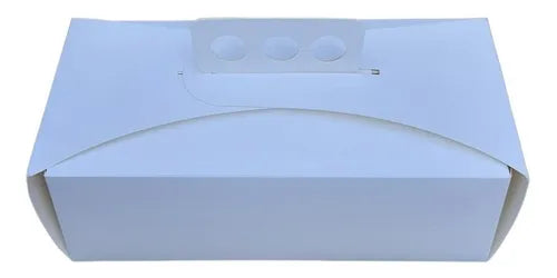 cod: 4090 (10u) CAJA BUDÍN BLANCA 10  MANIJA  PANADERIA - medida: 30x15x5