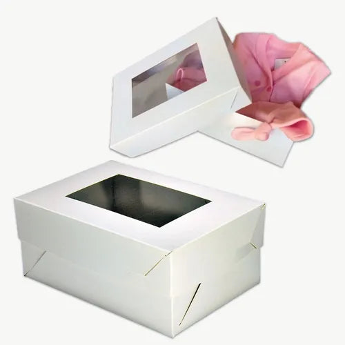 cod: 3521 (100u) CAJA PARA AJUAR DE BEBE  BABY SHOWER  100 VENTANA PVC - medida: 22.4x15.4x10