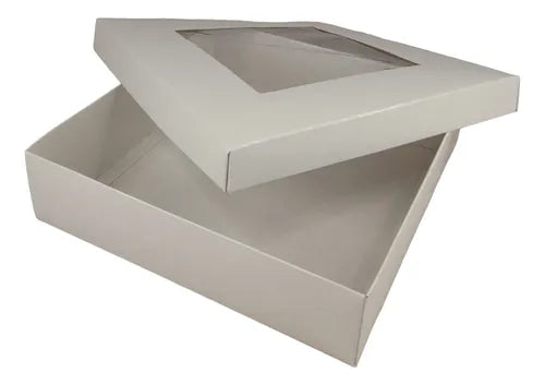 cod: 073 (10u) CAJA 20X12X3 BOMBONES BLANCO CARTON VISOR Base y Tapa (10U) COD: 073 - medida: 20x12x3
