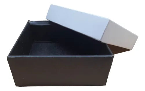 cod: 070 (10u) CAJA 8X8X3.5 BIJOURERIE REGALOS NEGRO CARTON Base y Tapa (10U) COD: 070 - medida: 8x8x3.5